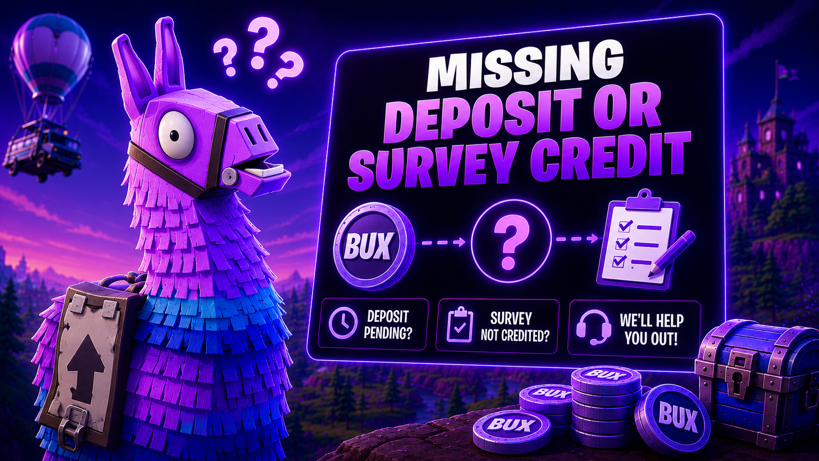 Missing deposit or survey credit