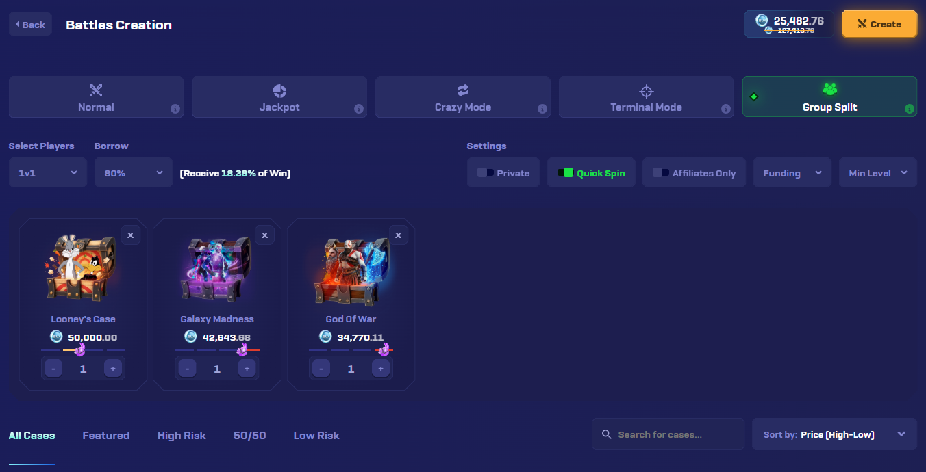 Creating a Case Battle on FortBux